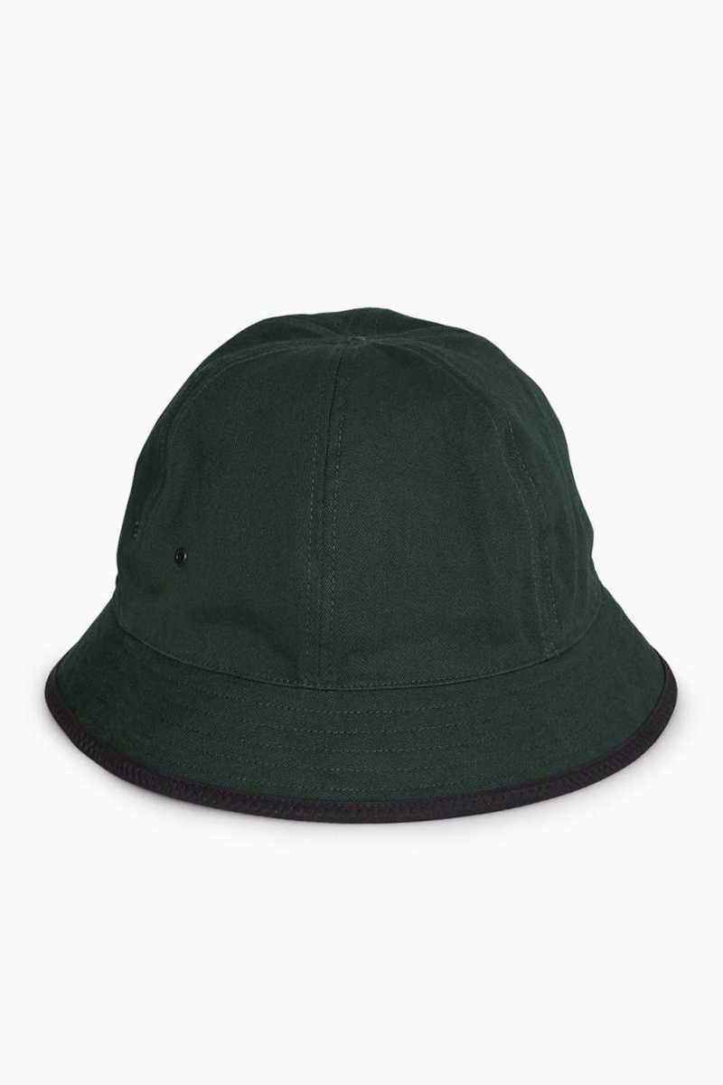 Sombrero COS Reversible Nylon Bucket Hombre Negras Verde Oscuro | FJWOSK-839